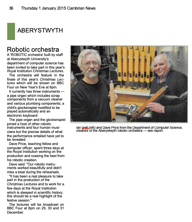 Article from the Cambrian News