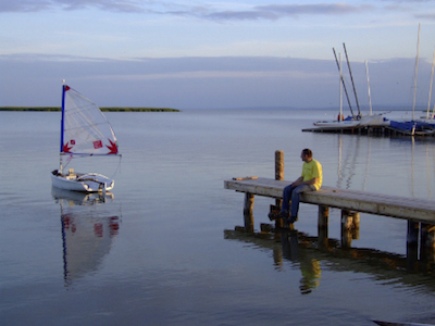 Transatlantic sailing robot Pinta at her first competition in Austria, May 2008.