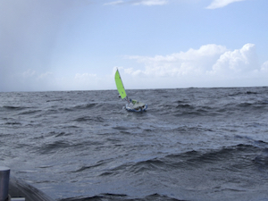 Pinta beginning her transatlantic attempt, September 2010