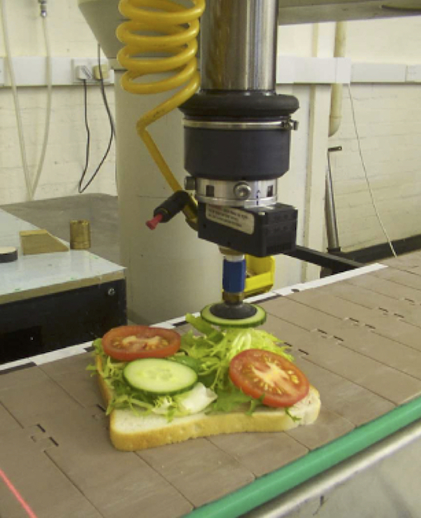 Sandwich assembly, automating part of the enormous snack food industry, 1999.